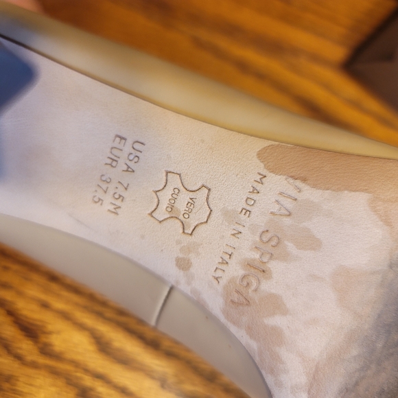 VIA SPIGA BEATRICE SQUARE-TOE LEATHER PUMPS IN NUDE 7.5M - Picture 5 of 7